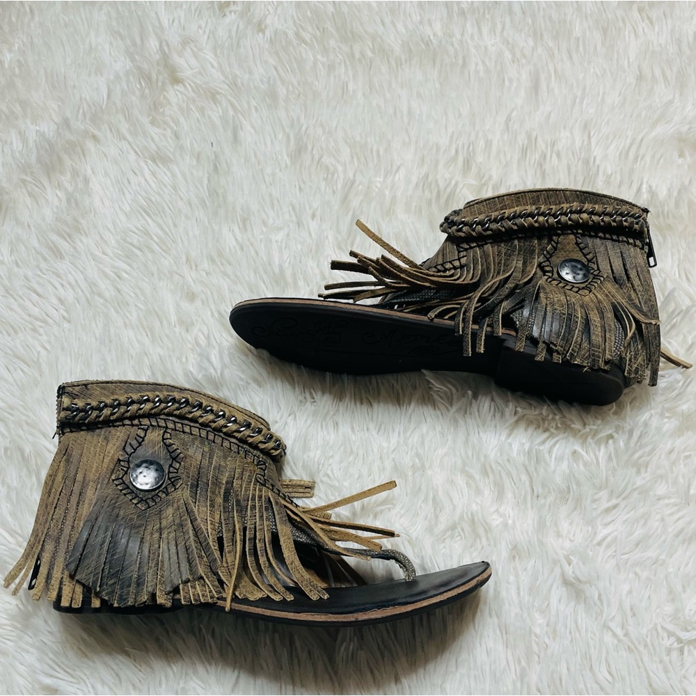 Naughty Monkey Fringe Gladiator Sandals